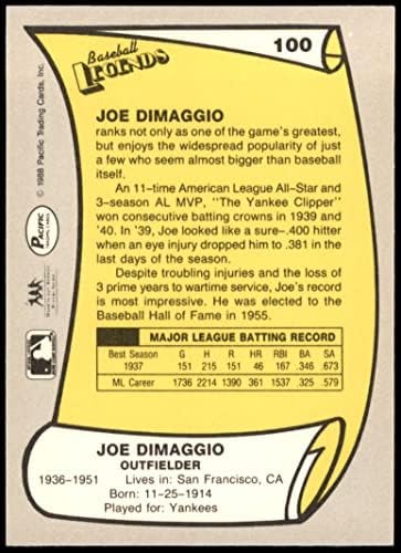 1988 אגדות פסיפיק 100 ג'ו דימג'יו ניו יורק ינקי NM/MT Yankees