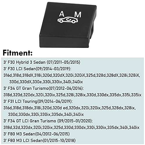 קישורי ירח F30 החלפת כפתור מחזור פנימי, כפתור מגן על כפתור מחזור אוויר תואם ל- BMW 1 סדרה F20/F21, 2 סדרה F22/F23, 3 סדרה F30/F31/F34/F35, 4 סדרה F32/F33/F36