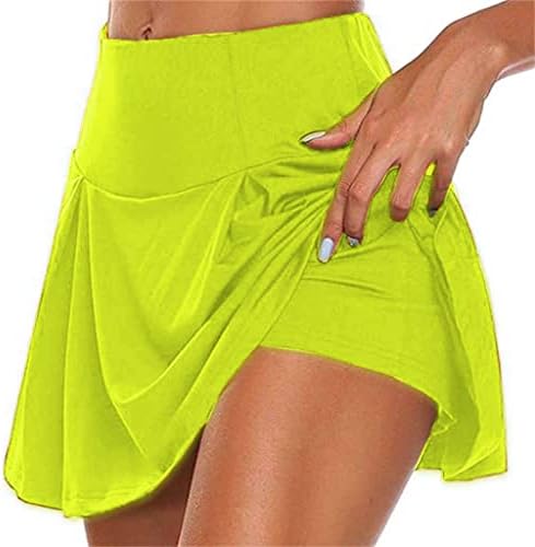 Evzosrz מכנסיים אתלטים זורמים לנשים קיץ 2 ב -1 ריצה של מכנסי כושר יוגה אימון חצאיות טניס מותניים גבוהות בגדים חמודים