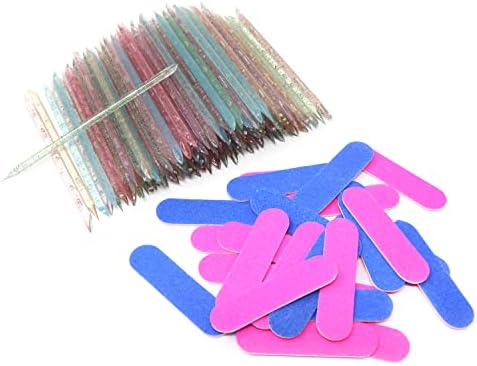 Honbay 140 PCS מקלות ציפורניים מפלסטיק מקלות ציפורן ציפורניים של ציפורניים ומאגר ציפורניים דו צדדי של 100 יחידים.