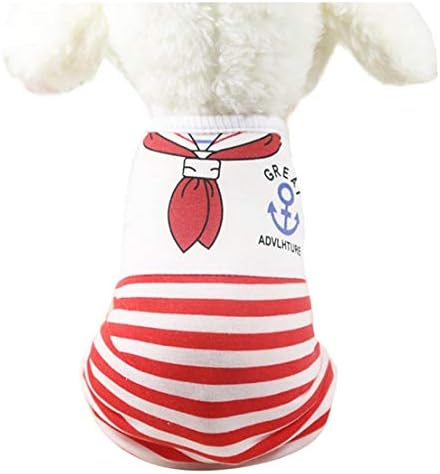 חיות מחמד בגדי כלב חיל הים בגדי כלב אפוד אדום עניבת פרפר פסים בגדים לחיות מחמד קטן ובינוני דוגי חולצה גור אספקת טדי צ ' יוואווה ביישון