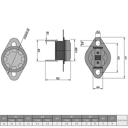 Fielect 2PCS KSD301 תרמוסטט 85 ｰ C/185 ｰ F סגור בדרך כלל מתג טמפרטורת דיסק SNAP עבור מיקרוגל לתנור קפה מעשן מעשן רגליים כפופות